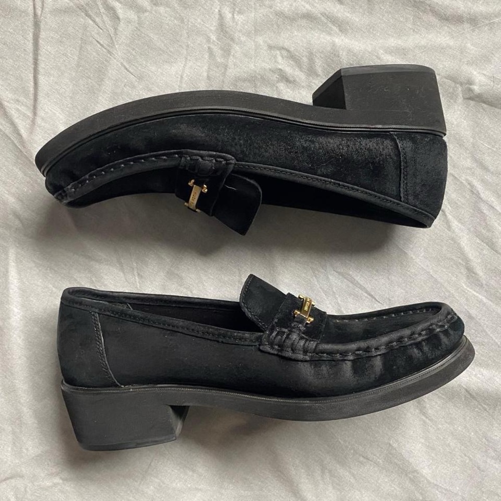 Black Suede Hush Puppies Loafers - Picture 5 of 8
